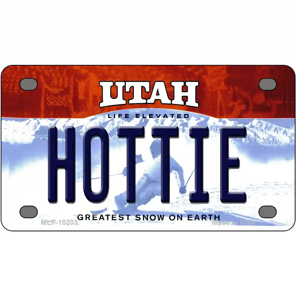 Hottie Utah Metal Novelty License Plate 4" x 2.2" (MLP)