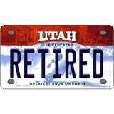 Retired Utah Metal Novelty License Plate 4" x 2.2" (MLP)