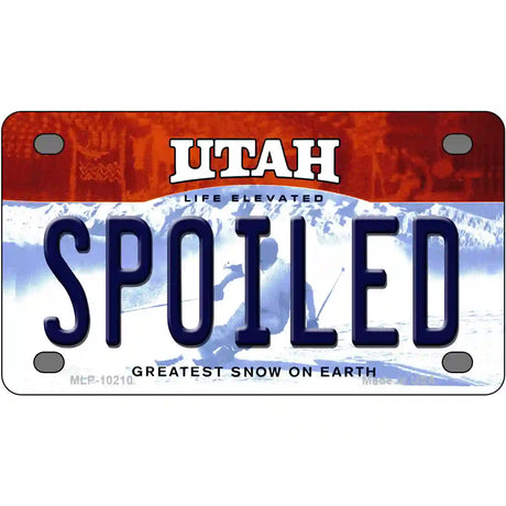 Spoiled Utah Metal Novelty License Plate 4" x 2.2" (MLP)