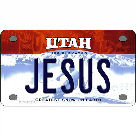 Jesus Utah Metal Novelty License Plate 4" x 2.2" (MLP)