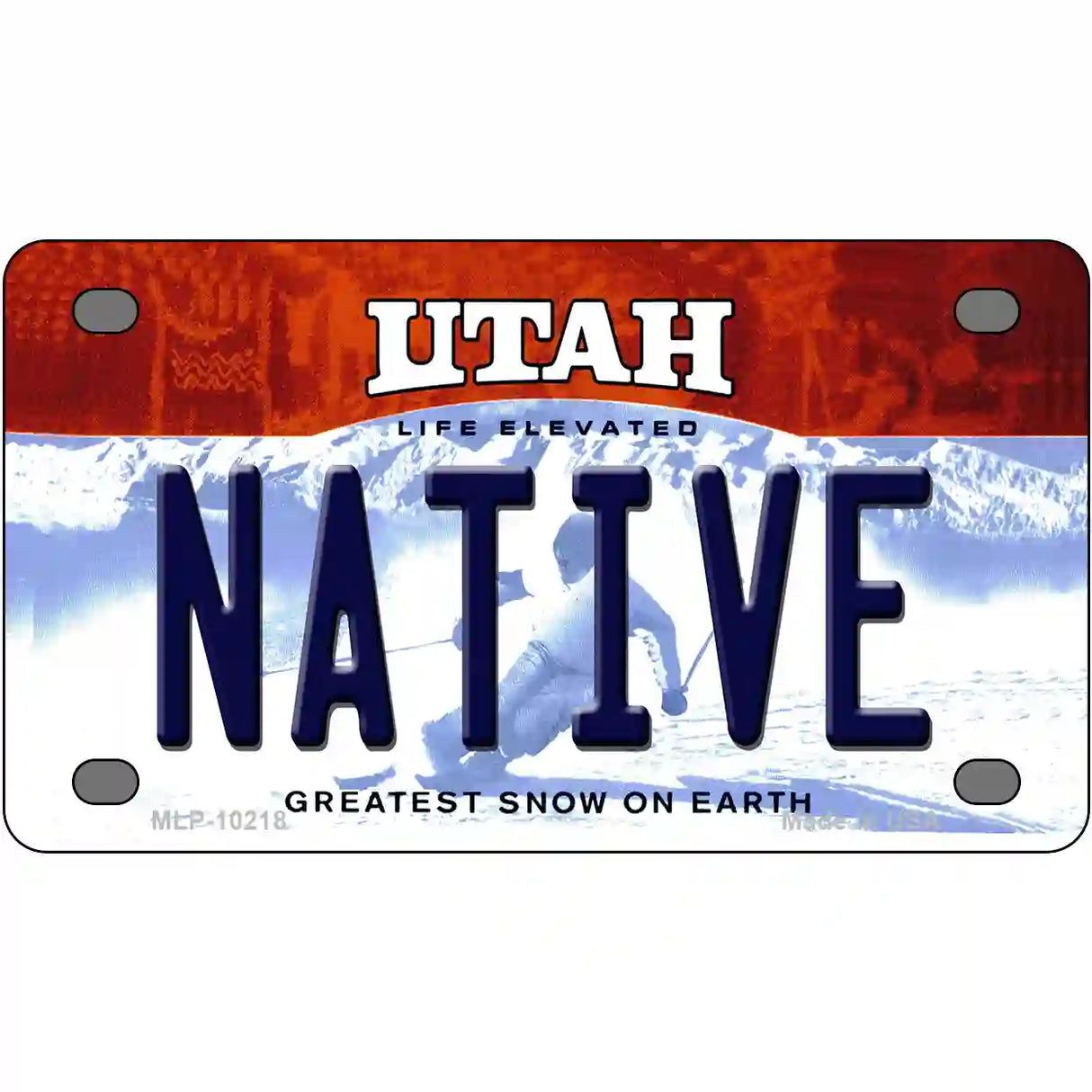 Native Utah Metal Novelty License Plate 4" x 2.2" (MLP)