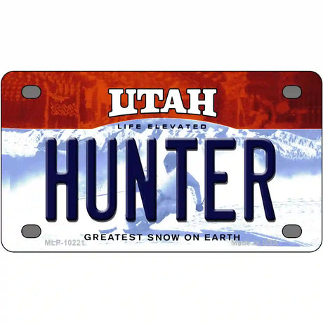 Hunter Utah Metal Novelty License Plate 4" x 2.2" (MLP)