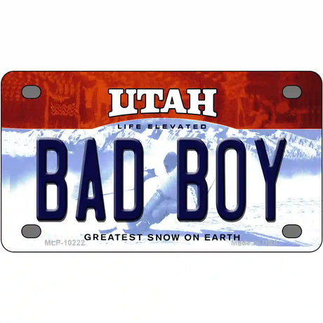 Bad Boy Utah Metal Novelty License Plate 4" x 2.2" (MLP)