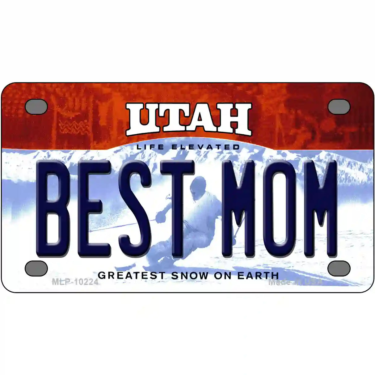 Best Mom Utah Metal Novelty License Plate 4" x 2.2" (MLP)