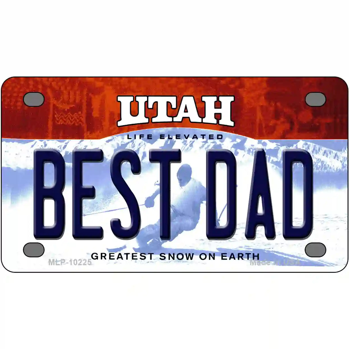 Best Dad Utah Metal Novelty License Plate 4" x 2.2" (MLP)