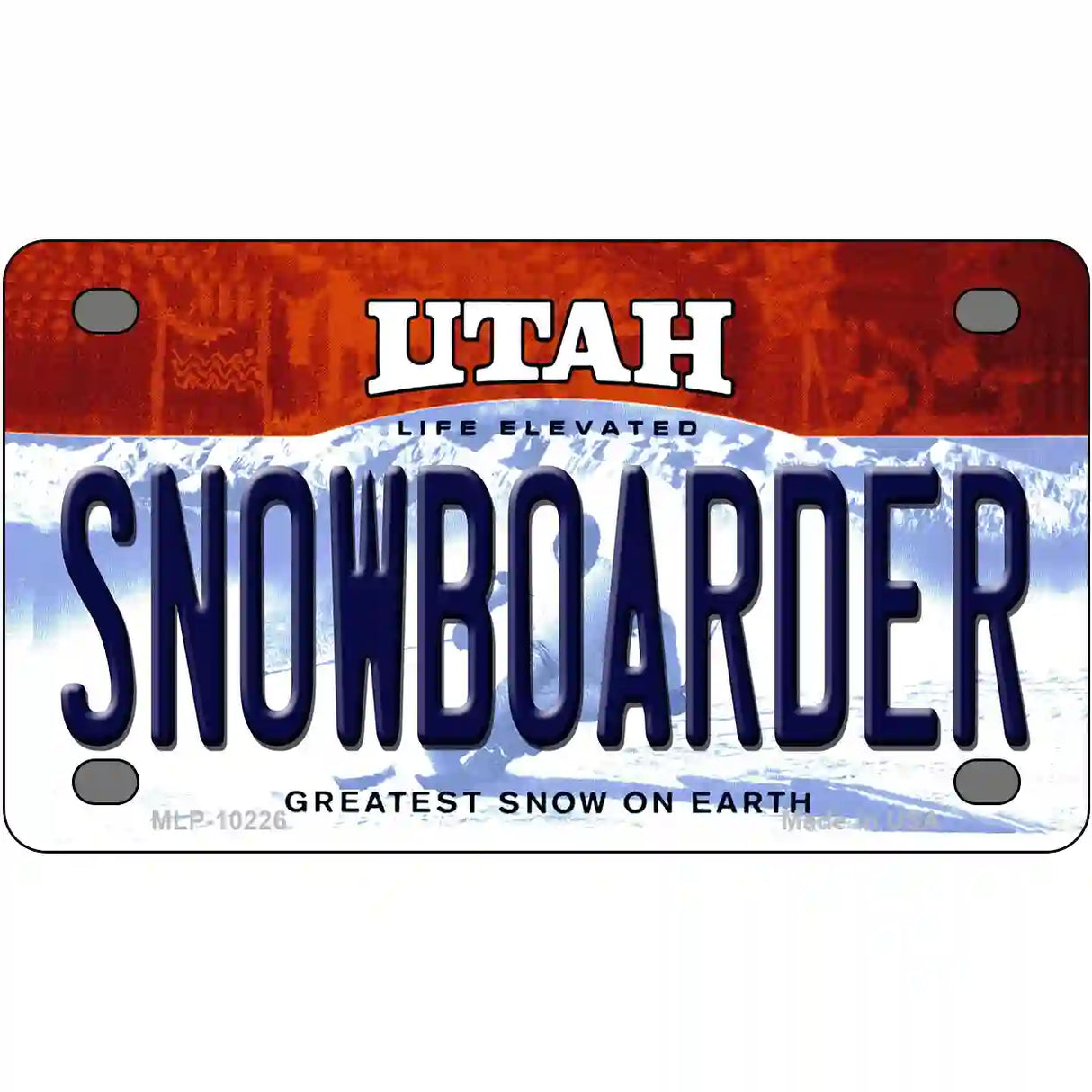 Snowboarder Utah Metal Novelty License Plate 4" x 2.2" (MLP)