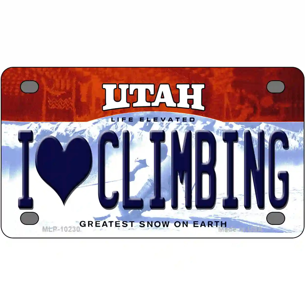 I Love Climbing Utah Metal Novelty License Plate 4" x 2.2" (MLP)