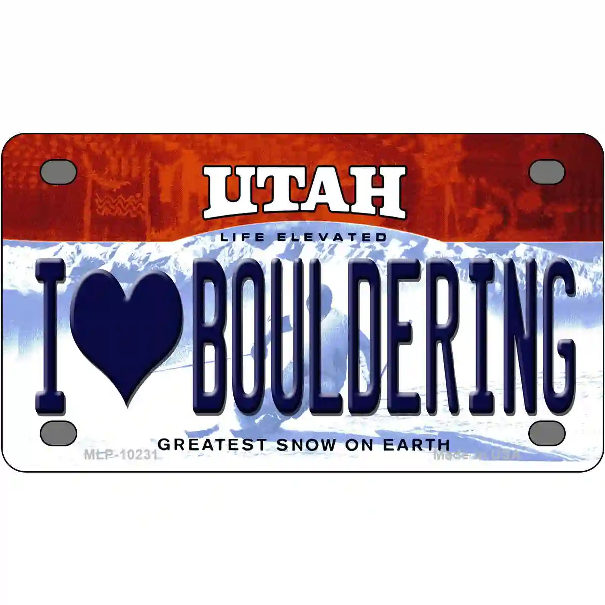 I Love Bouldering Utah Metal Novelty License Plate 4" x 2.2" (MLP)