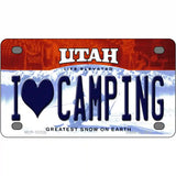 I Love Camping Utah Metal Novelty License Plate 4" x 2.2" (MLP)