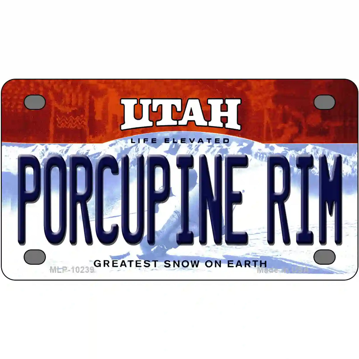 Porcupine Rim Utah Metal Novelty License Plate 4" x 2.2" (MLP)