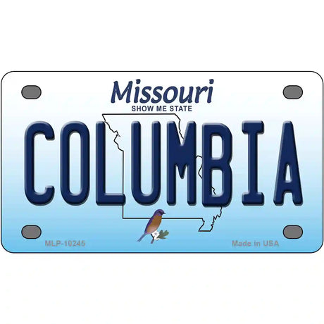 Columbia Missouri Metal Novelty License Plate 4" x 2.2" (MLP)