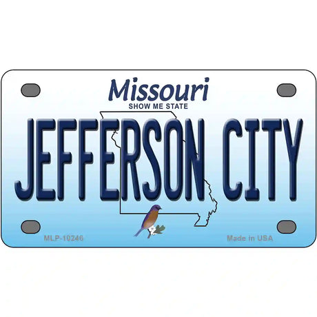 Jefferson City Missouri Metal Novelty License Plate 4" x 2.2" (MLP)