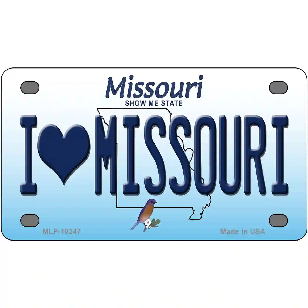 I Love Missouri Metal Novelty License Plate 4" x 2.2" (MLP)