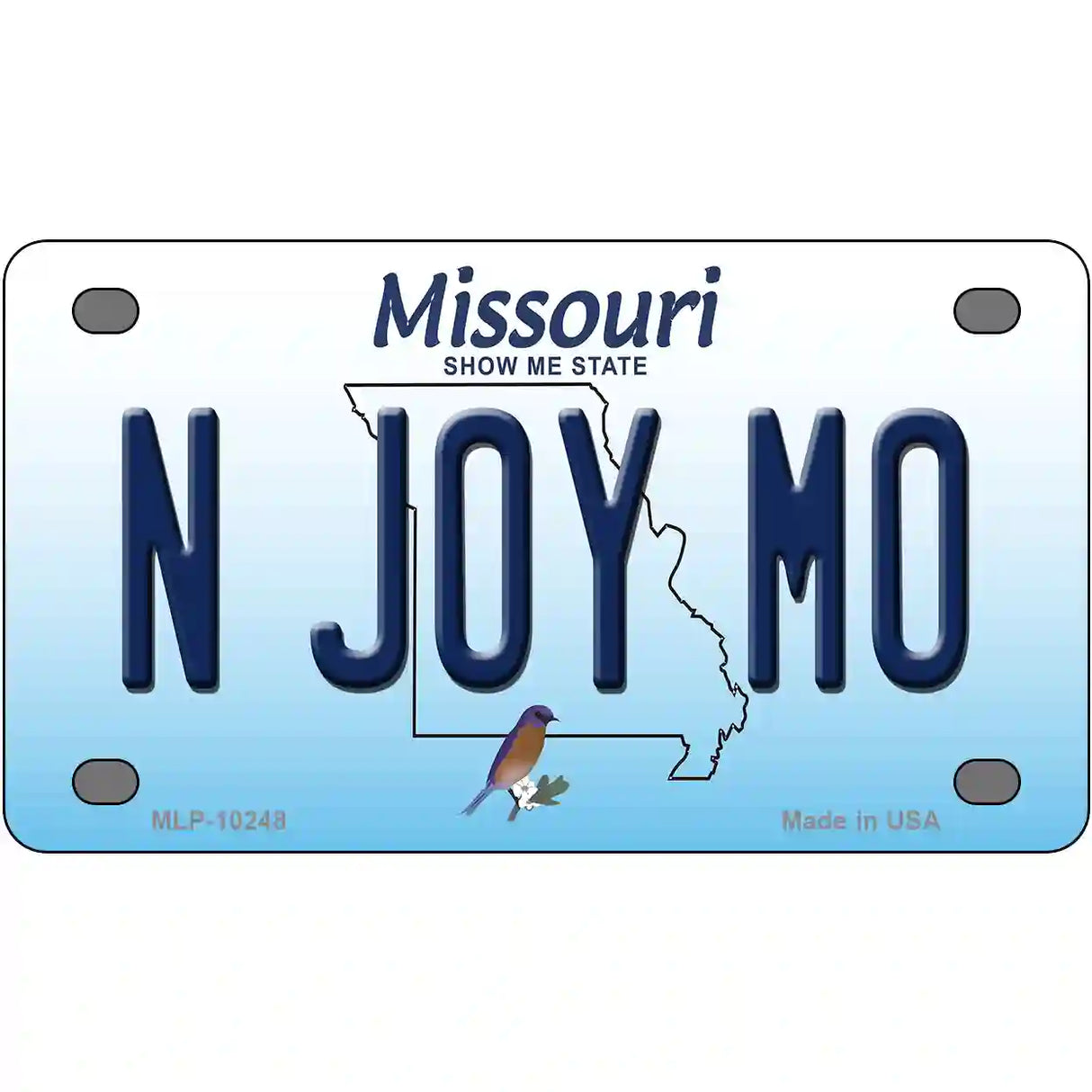 N Joy MO Missouri Metal Novelty License Plate 4" x 2.2" (MLP)