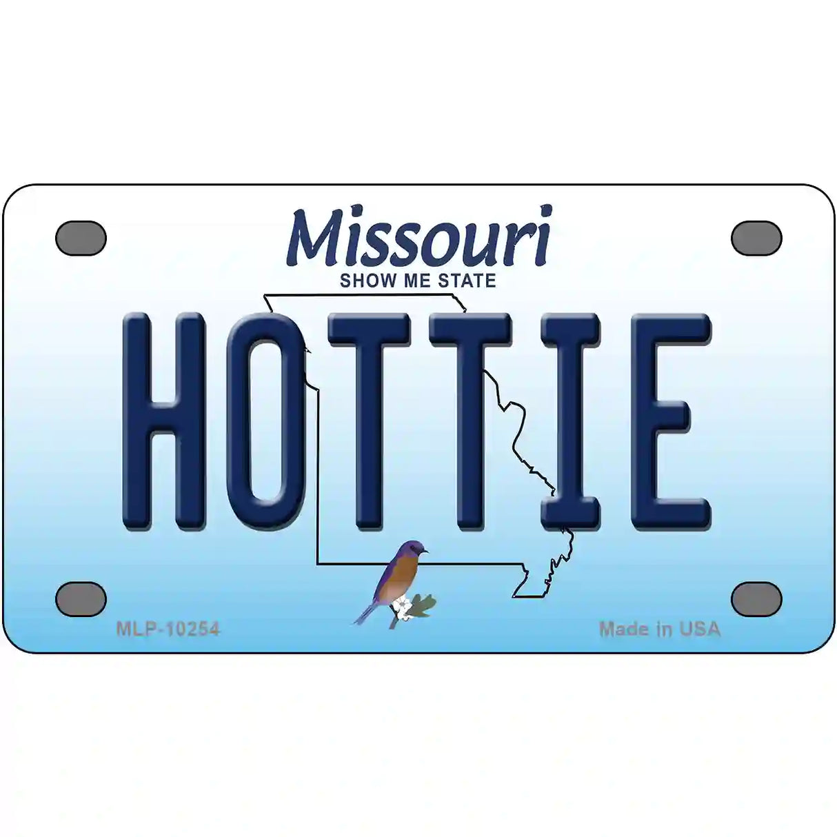 Hottie Missouri Metal Novelty License Plate 4" x 2.2" (MLP)