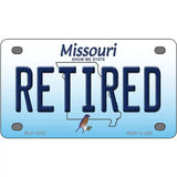 Retired Missouri Metal Novelty License Plate 4" x 2.2" (MLP)