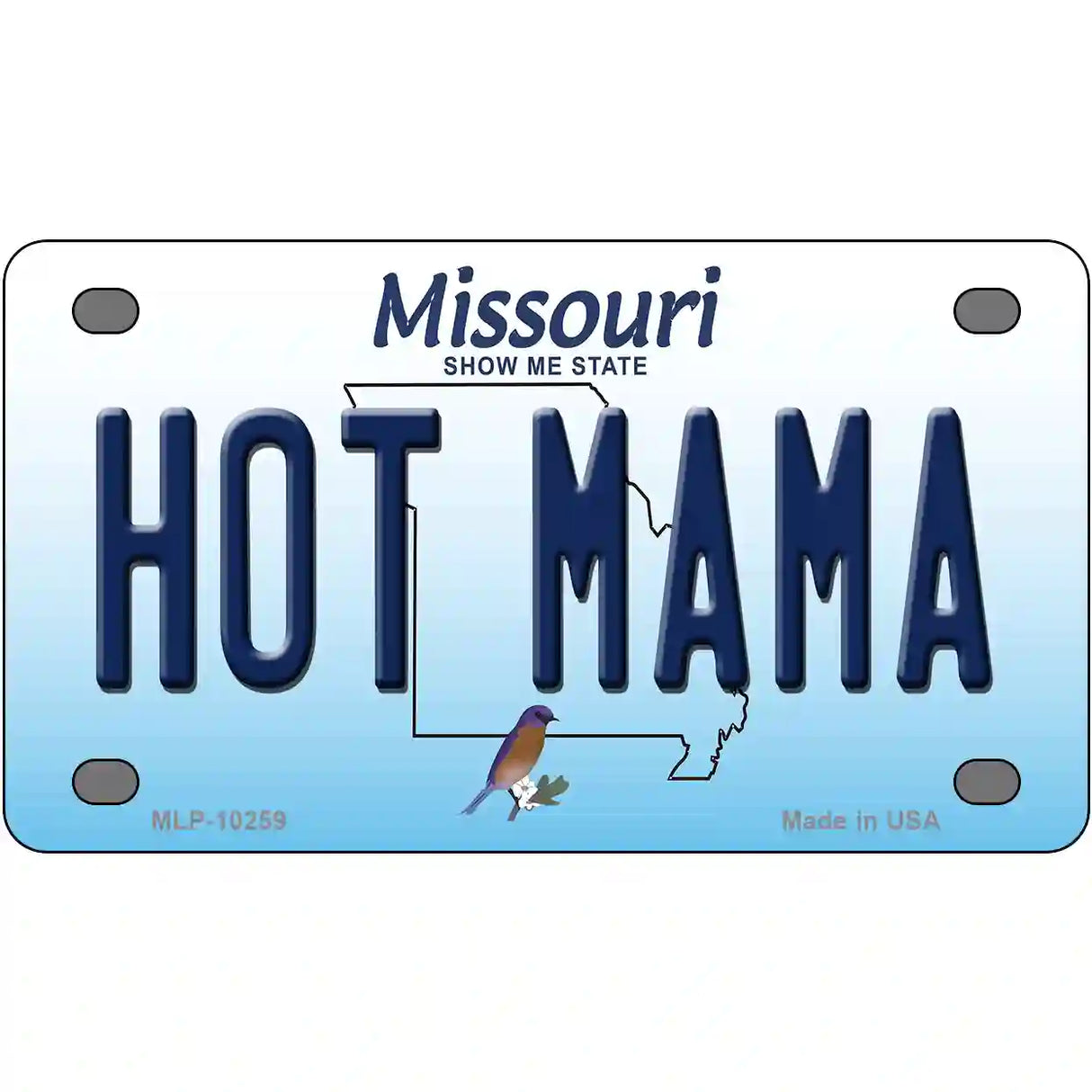 Hot Mama Missouri Metal Novelty License Plate 4" x 2.2" (MLP)