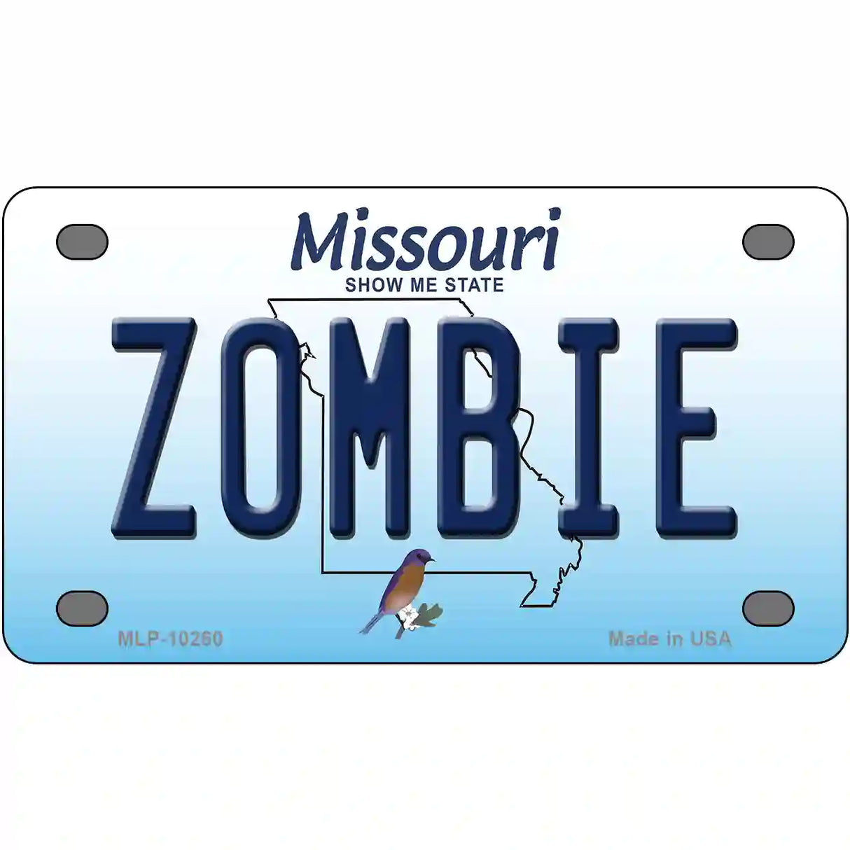 Zombie Missouri Metal Novelty License Plate 4" x 2.2" (MLP)