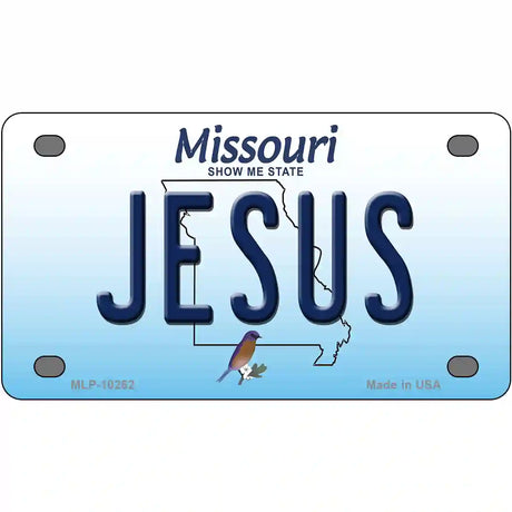 Jesus Missouri Metal Novelty License Plate 4" x 2.2" (MLP)