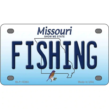 Fishing Missouri Metal Novelty License Plate 4" x 2.2" (MLP)