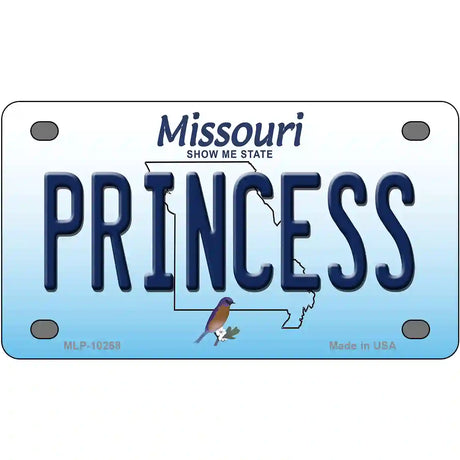 Princess Missouri Metal Novelty License Plate 4" x 2.2" (MLP)