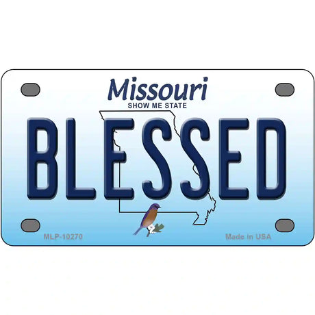 Blessed Missouri Metal Novelty License Plate 4" x 2.2" (MLP)