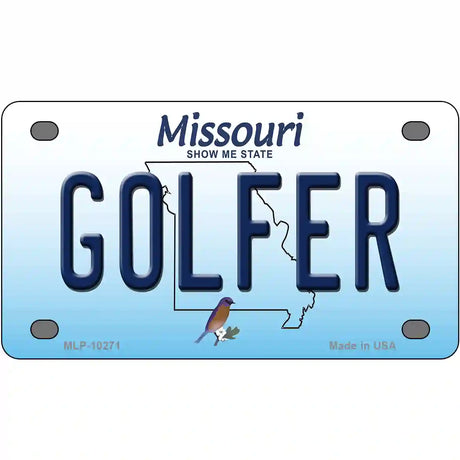 Golfer Missouri Metal Novelty License Plate 4" x 2.2" (MLP)