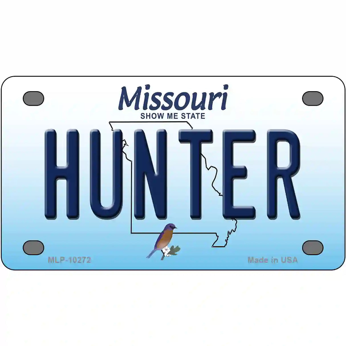 Hunter Missouri Metal Novelty License Plate 4" x 2.2" (MLP)