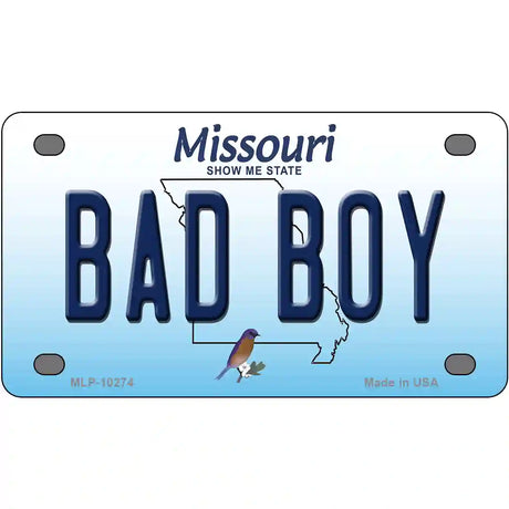 Bad Boy Missouri Metal Novelty License Plate 4" x 2.2" (MLP)