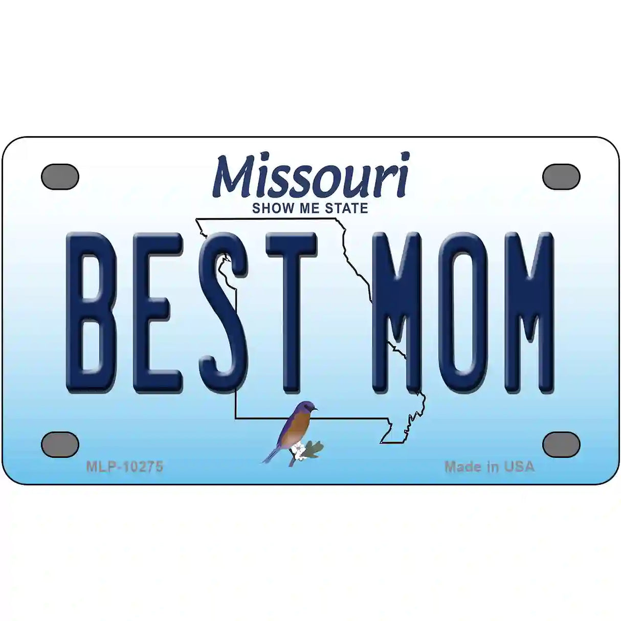 Best Mom Missouri Metal Novelty License Plate 4" x 2.2" (MLP)