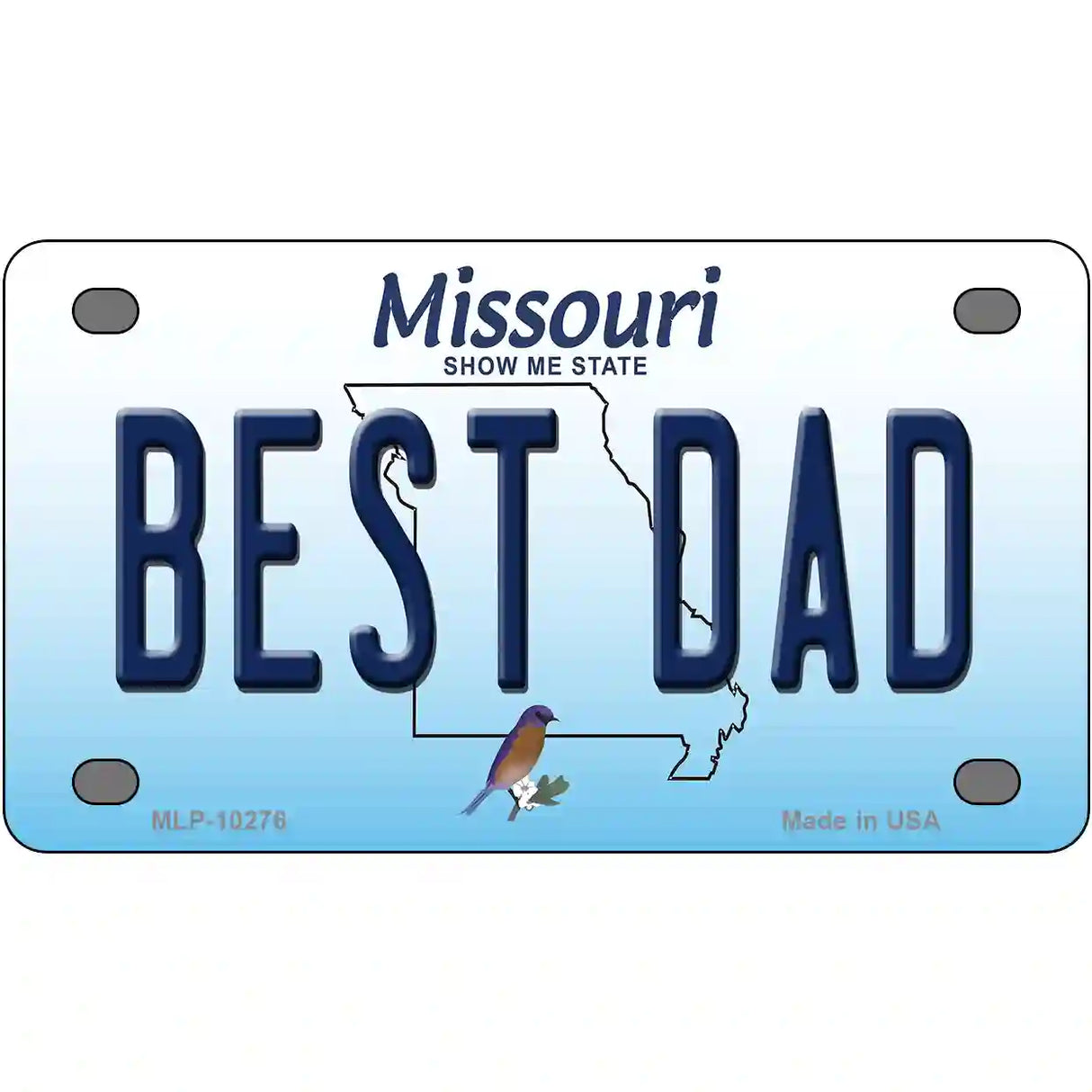 Best Dad Missouri Metal Novelty License Plate 4" x 2.2" (MLP)