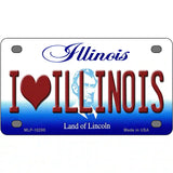 I Love Illinois Metal Novelty License Plate 4" x 2.2" (MLP)