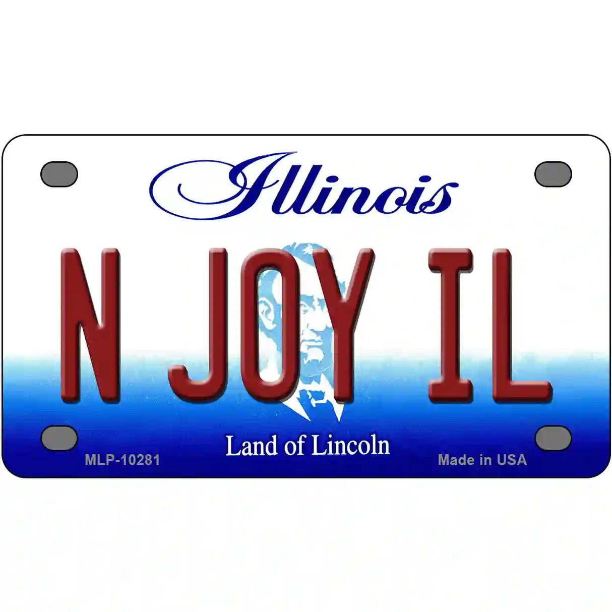 N Joy IL Illinois Metal Novelty License Plate 4" x 2.2" (MLP)