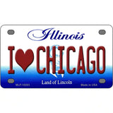 I Love Chicago Illinois Metal Novelty License Plate 4" x 2.2" (MLP)