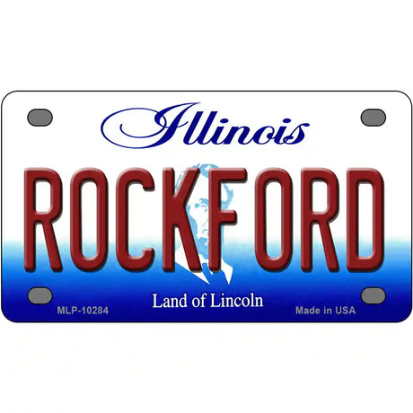 Rockford Illinois Metal Novelty License Plate 4" x 2.2" (MLP)