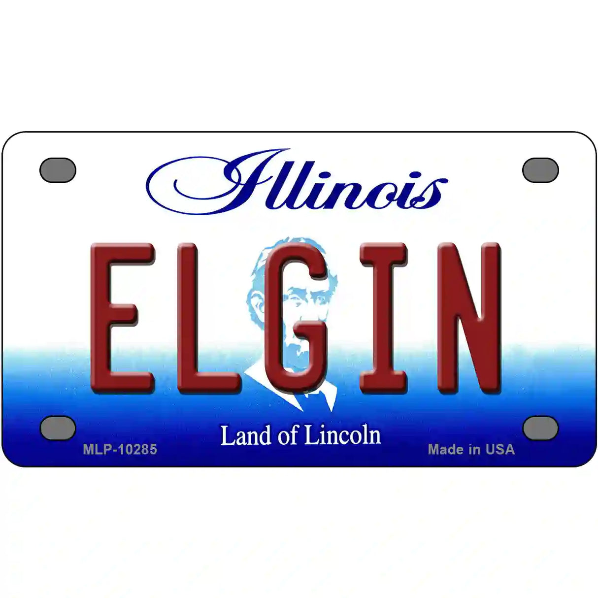 Elgin Illinois Metal Novelty License Plate 4" x 2.2" (MLP)