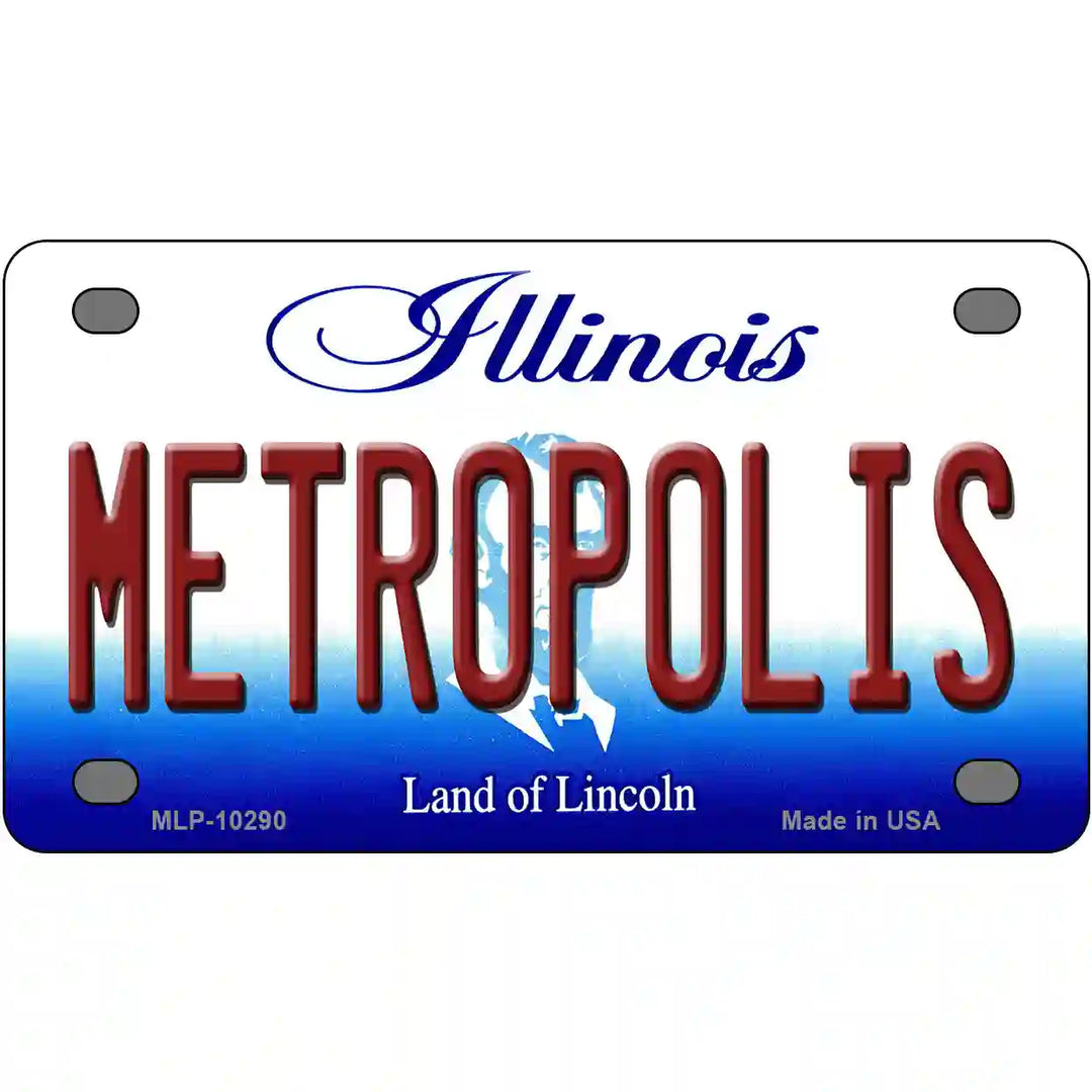 Metropolis Illinois Metal Novelty License Plate 4" x 2.2" (MLP)