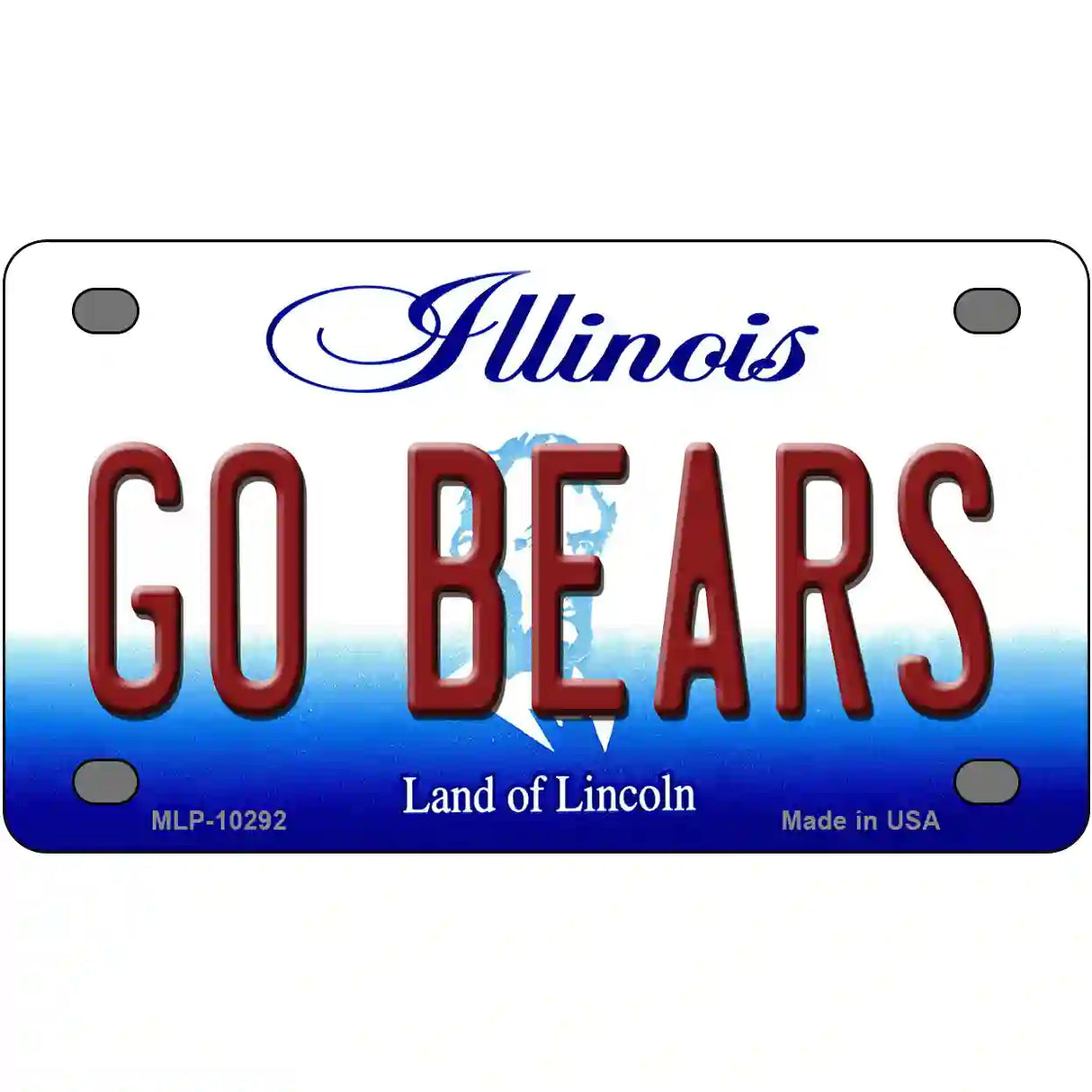 Go Bears Illinois Metal Novelty License Plate 4" x 2.2" (MLP)