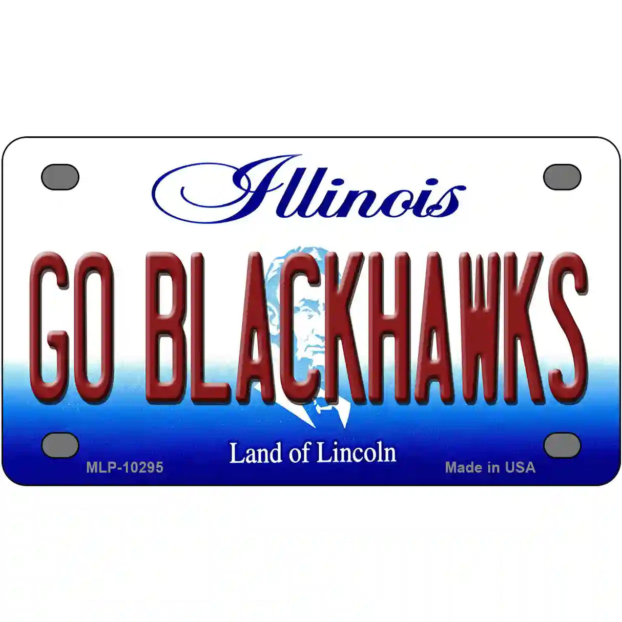 Go Blackhawks Illinois Metal Novelty License Plate 4" x 2.2" (MLP)