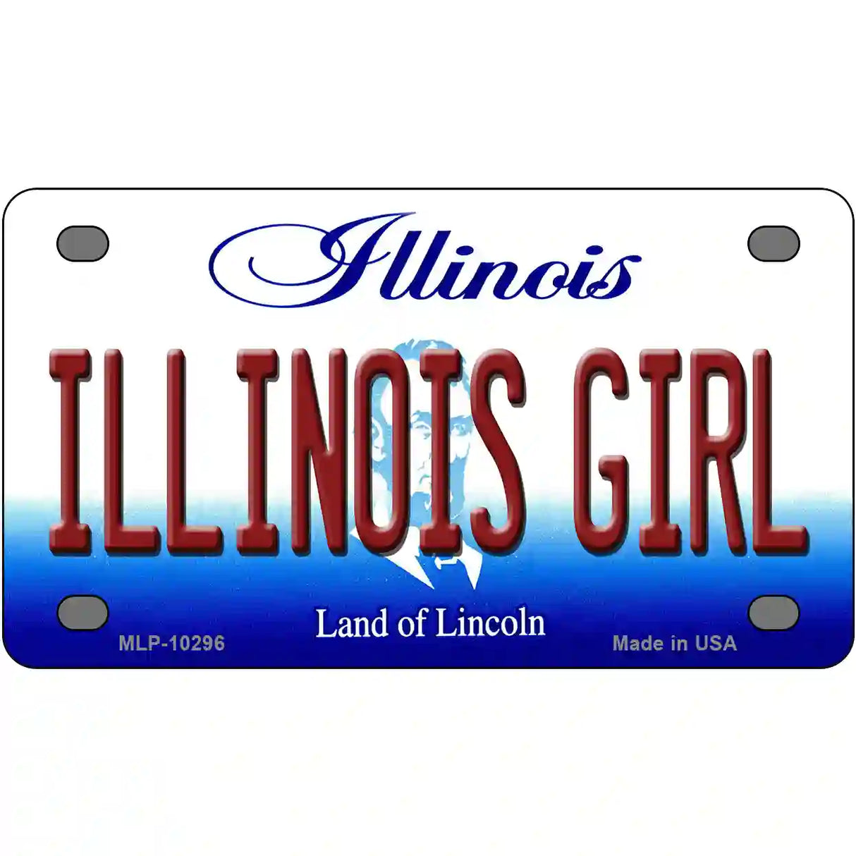 Illinois Girl Illinois Metal Novelty License Plate 4" x 2.2" (MLP)