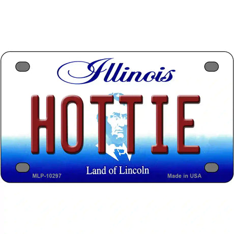 Hottie Illinois Metal Novelty License Plate 4" x 2.2" (MLP)