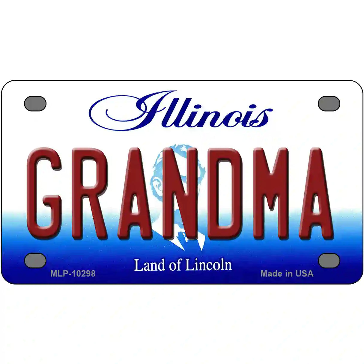 Grandma Illinois Metal Novelty License Plate 4" x 2.2" (MLP)