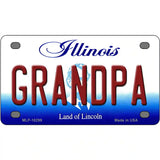 Grandpa Illinois Metal Novelty License Plate 4" x 2.2" (MLP)