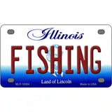 Fishing Illinois Metal Novelty License Plate 4" x 2.2" (MLP)