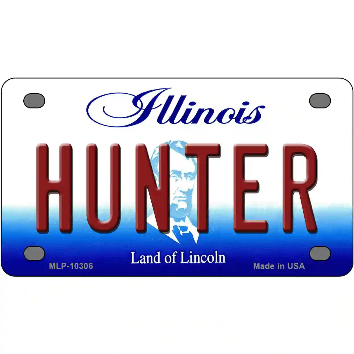 Hunter Illinois Metal Novelty License Plate 4" x 2.2" (MLP)