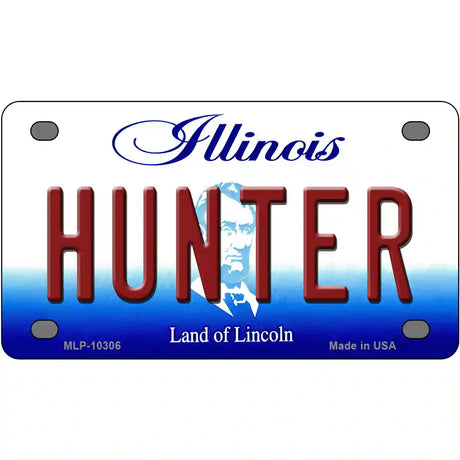 Hunter Illinois Metal Novelty License Plate 4" x 2.2" (MLP)