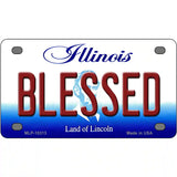 Blessed Illinois Metal Novelty License Plate 4" x 2.2" (MLP)