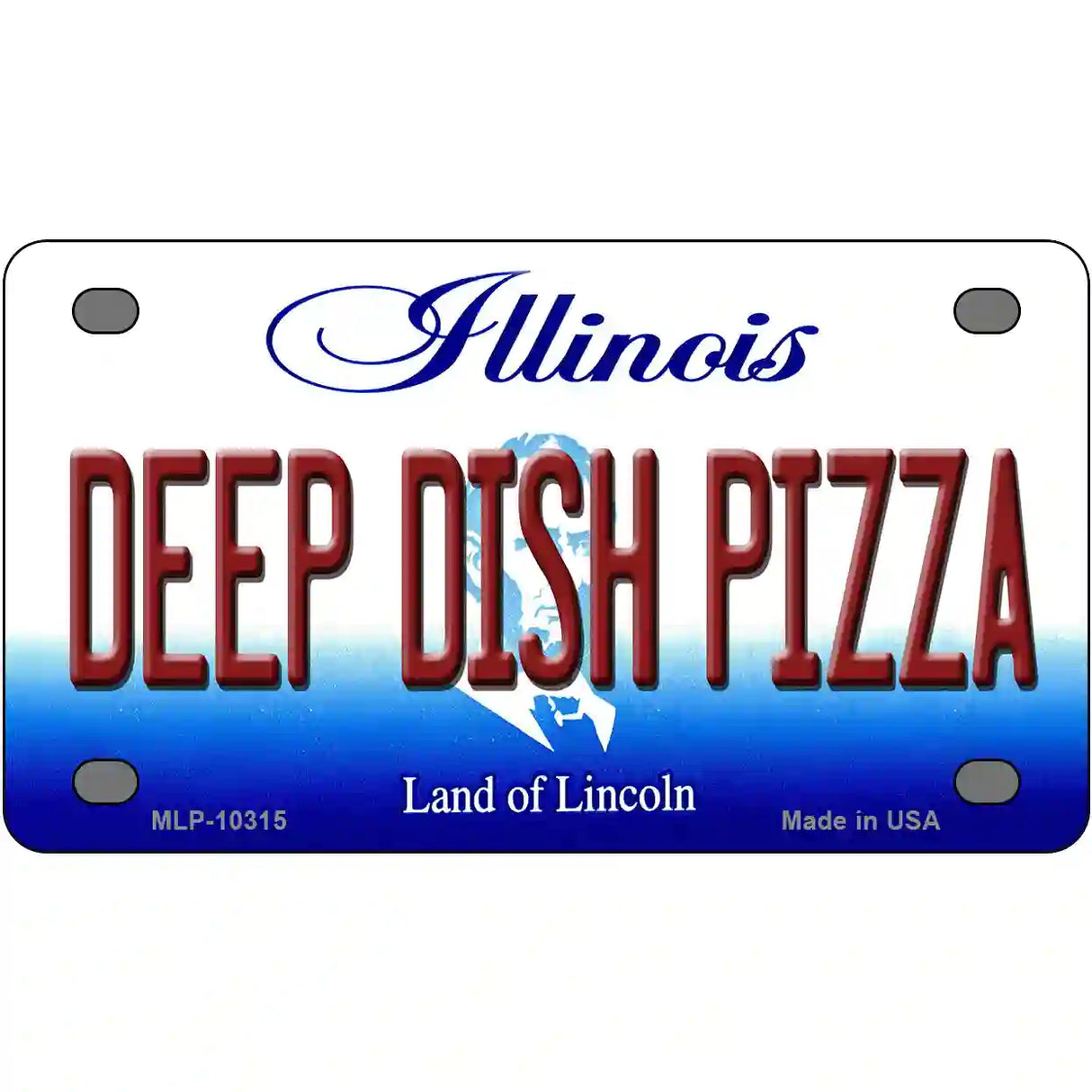 Deep Dish Pizza Illinois Metal Novelty License Plate 4" x 2.2" (MLP)