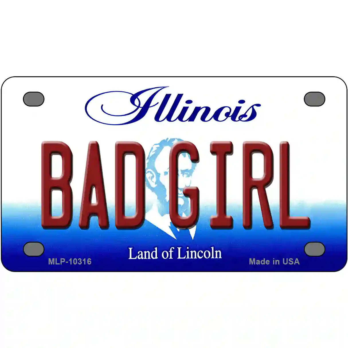 Bad Girl Illinois Metal Novelty License Plate 4" x 2.2" (MLP)