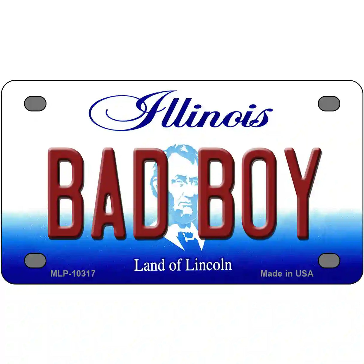 Bad Boy Illinois Metal Novelty License Plate 4" x 2.2" (MLP)